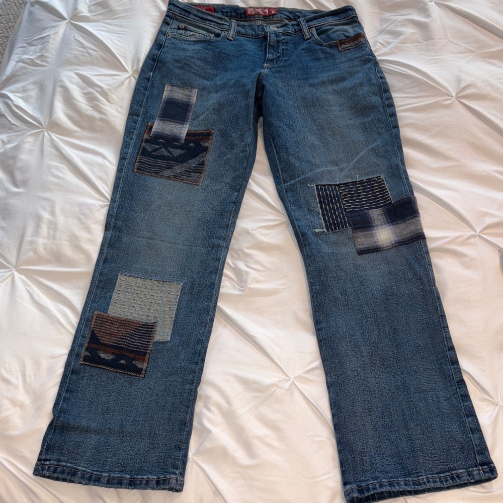 Lucky Brand Easy Rider Boot Jeans with Patchwork